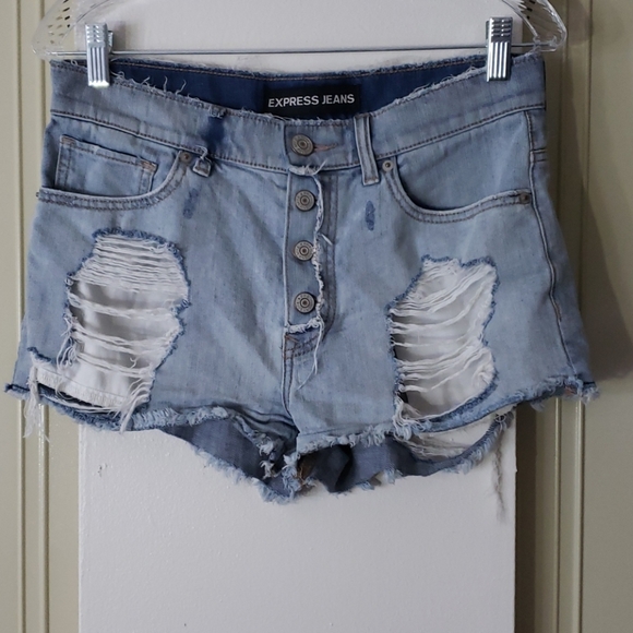 Express Pants - Express Jeans distressed denim shorts